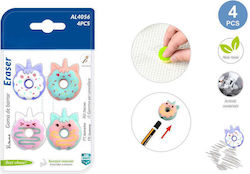 Set Radiergummis Deckel Bleistift Donuts Einhorn 4 Stück