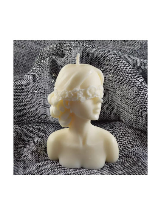 Woman's Statue Candle Closed Eyes Irish Coffee