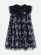 Girls Dress Sleeveless Tulle Navy Blue