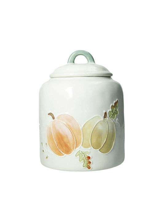 Brandani General Use Vase with Lid Made of Beige Porcelain 14.5x18.5cm 1 Piece