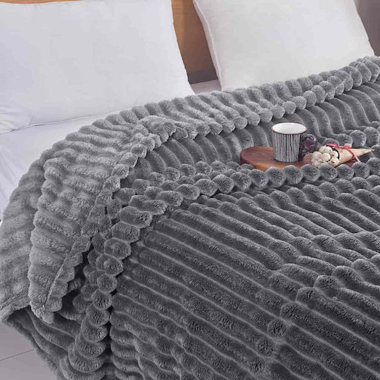 Lucktora Fleece Blanket Single 160x220cm Gray