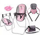 Bayer Design Möbel Hochstuhl, Babypuppe Tragetasche, Babypuppe Wiege, mit Tasche