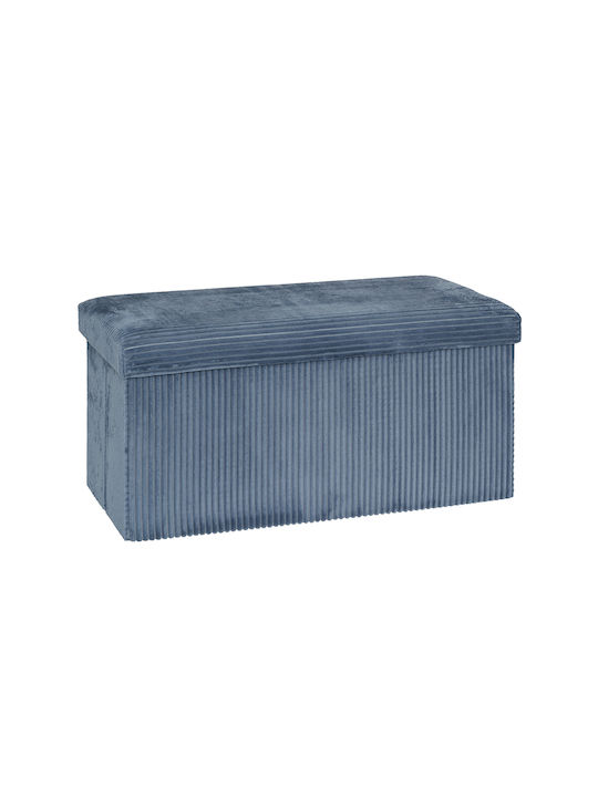 Stool For Living Room Upholstered with Fabric Blue 76x38x38cm