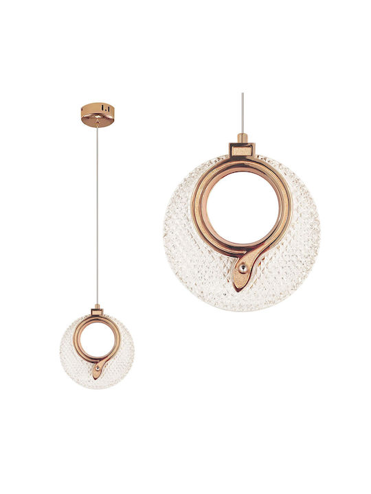 Toolight Hängelampe Rose Gold mit Kristallen