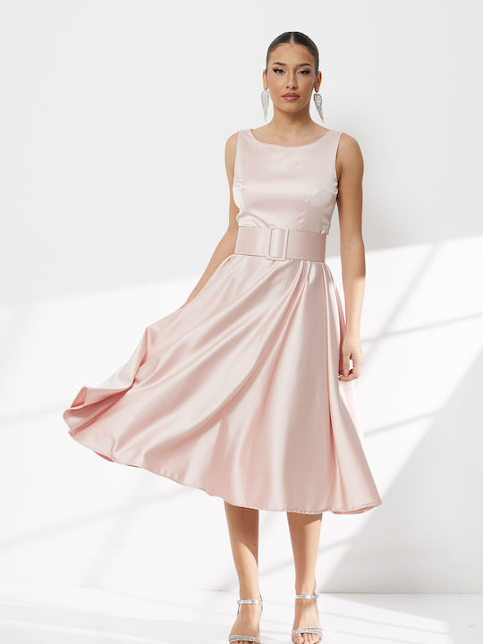 Anna Aktsali Collection Satin Wedding - Christening Dress Pink