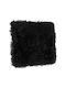 Pelziges Sofa-Kissen Schwarz 51x51cm