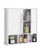 Vevor Wall Mounted Bathroom Shelf Wooden 56x18x58.5cm White