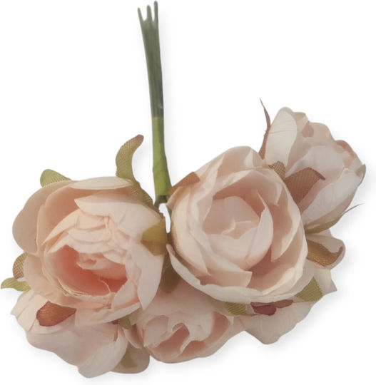 Set Mini 3cm Salmon Roses 6 Pieces