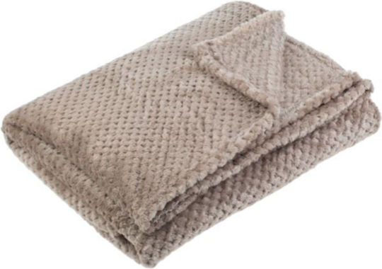 Pătură Catifea Supraînălțată 220x150cm Taupe