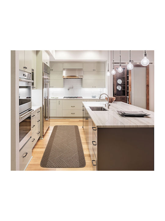 Non-Slip Kitchen Mat Runner Carmel Brown-Sand 80x160