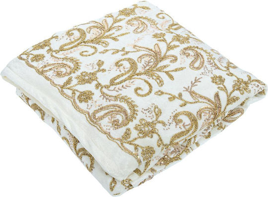 Embroidery Decoration Fabric Velvet Ecru-gold
