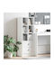 White Bookcase 45.5x34x127 cm