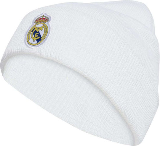Real Madrid Woolie Cap Beanie Unisex Beanie Gestrickt in Weiß Farbe