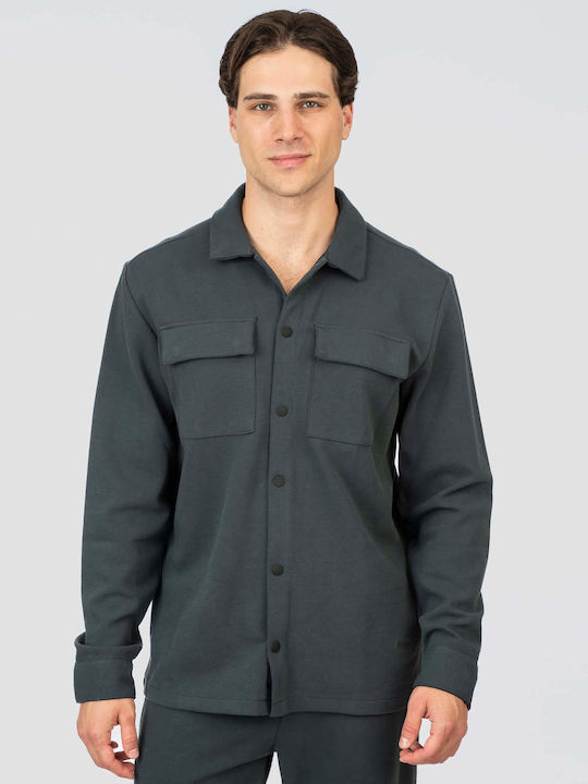Rebase Μακρυμάνικo Τζιν Overshirt σε Κανονική Γ...