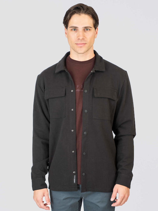 Rebase Μακρυμάνικo Τζιν Overshirt σε Κανονική Γ...