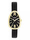 Oozoo Timepieces Γυναικείο Ρολόι 22mm Μπαταρίας με Μαύρο Δερμάτινο Λουράκι