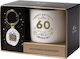 Set Cadou Pentru 60 De Ani Alb-Auriu