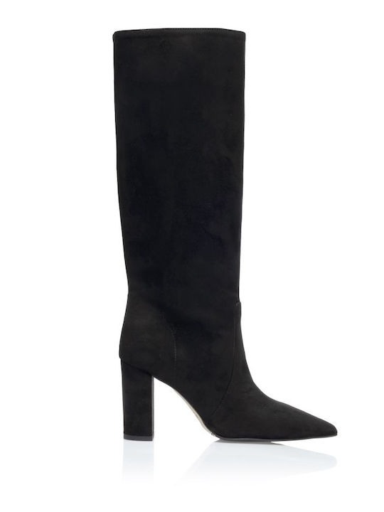 Sante Suede Γυναικείες Μπότες με Ψηλό Τακούνι Μ...