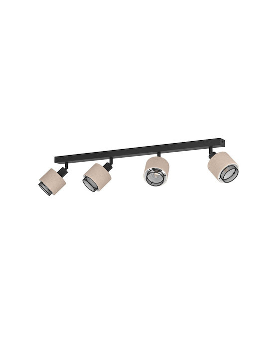 Eglo Spot with 4 Lights and with Socket E27 in Black Color