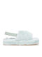 Winter Women's Slippers with Fur Turquoise