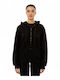 Women's Sweatshirt Jacket Hooded Black