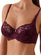 Bra with Light Padding Underwire Burgundy