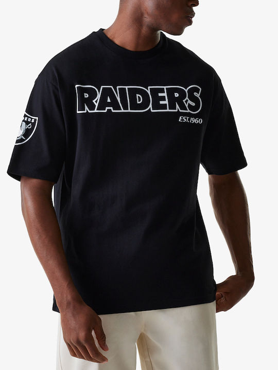 New Era Men Las Vegas Raiders NFL Wordmark Oversized T-shirt Black 60684359 New Era Men Las Vegas Raiders NFL Wordmark Oversized T-shirt Black 60684359