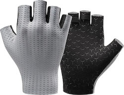 Rockbros Men's Half Finger Cycling Gloves Gray