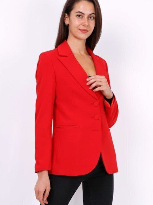 Nana Love Long Women's Waisted Blazer Red