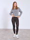 Celestino Women's Leggings Raw Hem Slim Fit Black