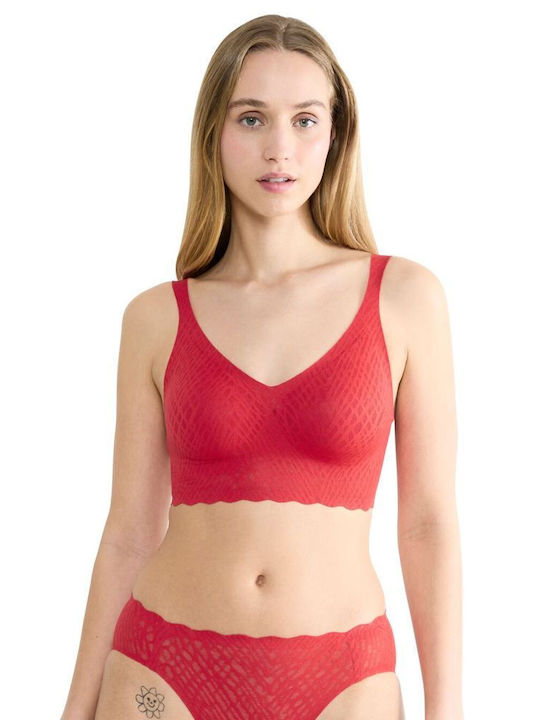 Feel Women's Bra without Padding Red