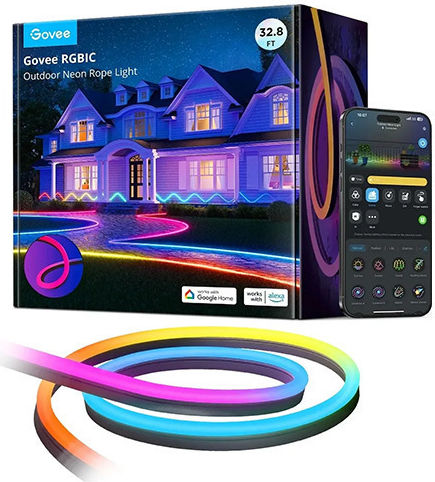 Govee Waterproof Smart LED Strip H61A83D1 Wi-Fi RGB Light 10m Neon Flex with Power Supply