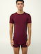 Tricou de Corp Bărbătesc cu Mâneci Scurte Bordeaux