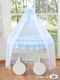 My Sweet Baby Wooden Moses Basket with Stand & Canopy Blue