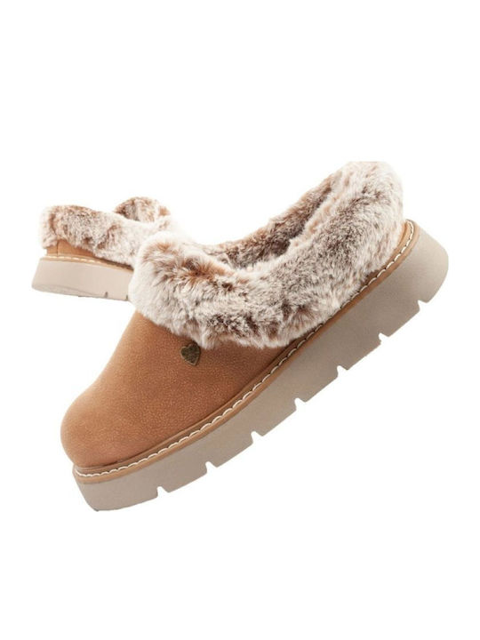 Skechers Cozy Blend Winter Women's Slippers Brown