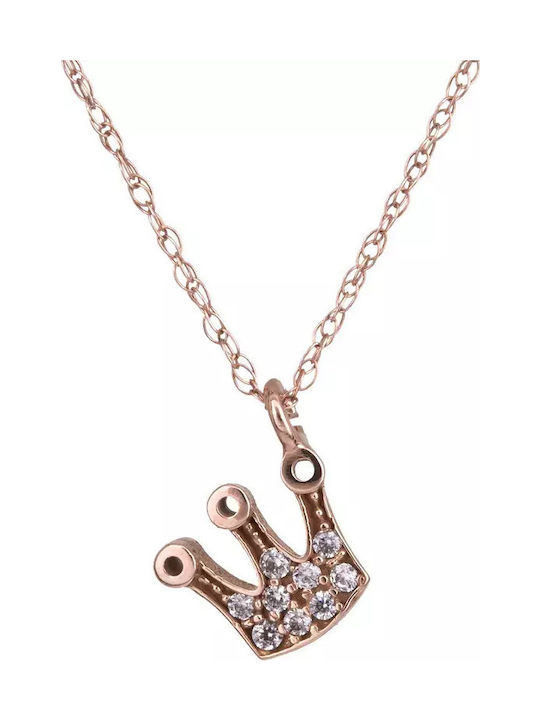 Charm mit Design Tiara aus Roségold 14K mit Zirkon