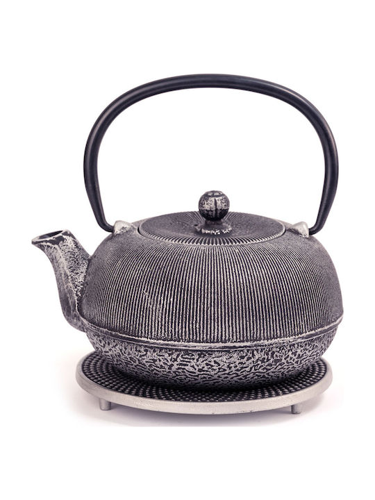 Madras Teapot Cast Iron Silver 695ml