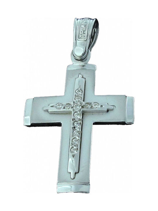 Triantos White Gold Cross 14K