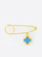 Mertzios.gr Child Safety Pin Eye charm made of Gold Plated Silver with Cross