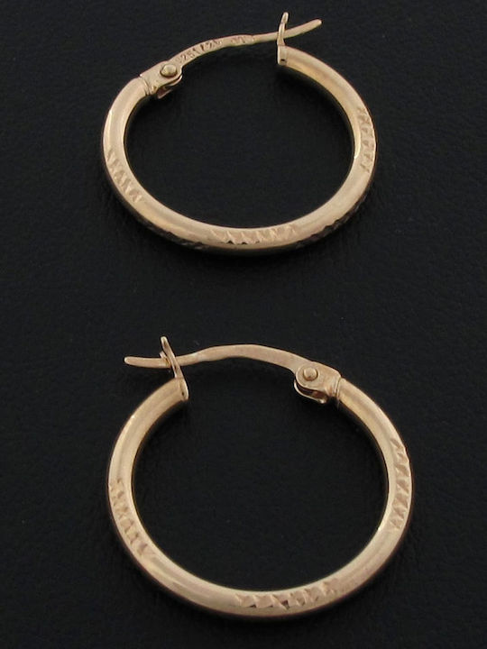 Mertzios.gr Earrings Hoops made of Silver Gold Plated