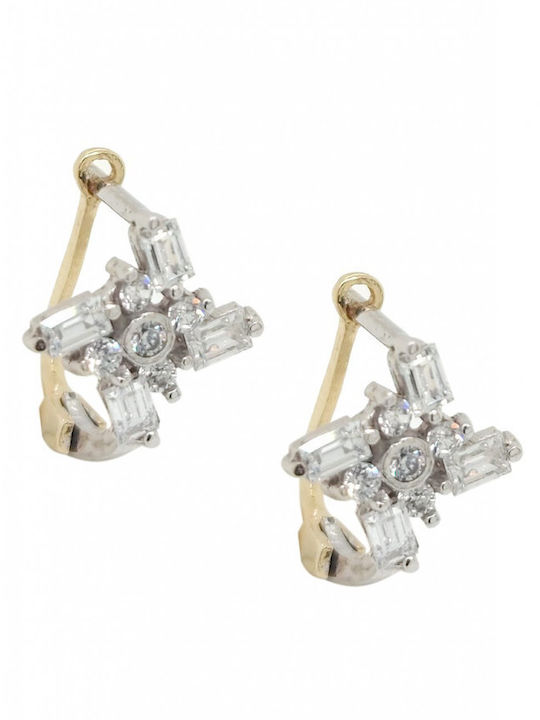 Mertzios.gr Earrings Hoops made of Gold 14K with Stones