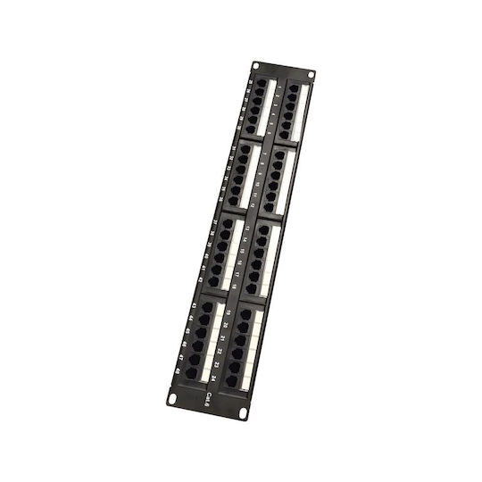 Patch Panel Cat6 48 Poziții 2U Power On PP-C6-U48 UTP Bază de Susținere