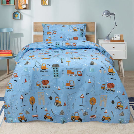 Lino Home Semi Double Set Playground Town Petrol 170x260cm Lino Home Semi Double Set Playground Town Petrol 170x260cm
