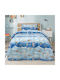 Lino Home Σετ Σεντόνια Ημίδιπλα Βαμβακερά Cloud Chasers Blue 170x260cm 3τμχ