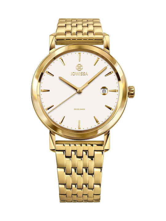 Jowissa Magno Herrenuhr Batterie mit Gold Metallarmband