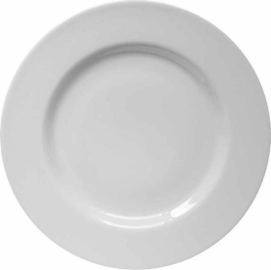 Saturnia Shallow Serving Plate from Porcelain White with Diameter 21cm 6 Pieces