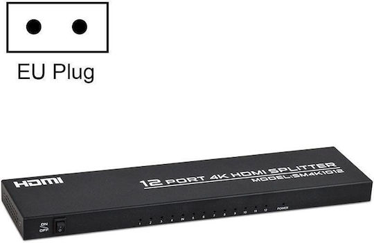 Fjgear Fj-sm1012 1 In 12 Out 30Hz HDMI 4K HD Audio Video Splitter Plug Type: EU Plug Fjgear