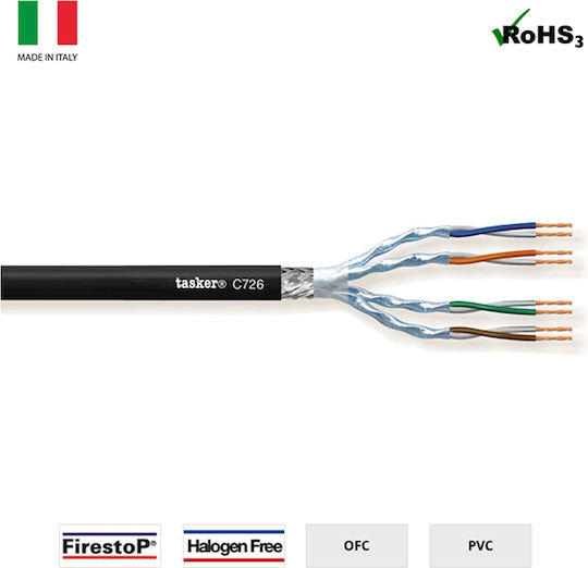 Tasker U/UTP Cat.7 10Gbps Network Cable Ethernet 100m Black