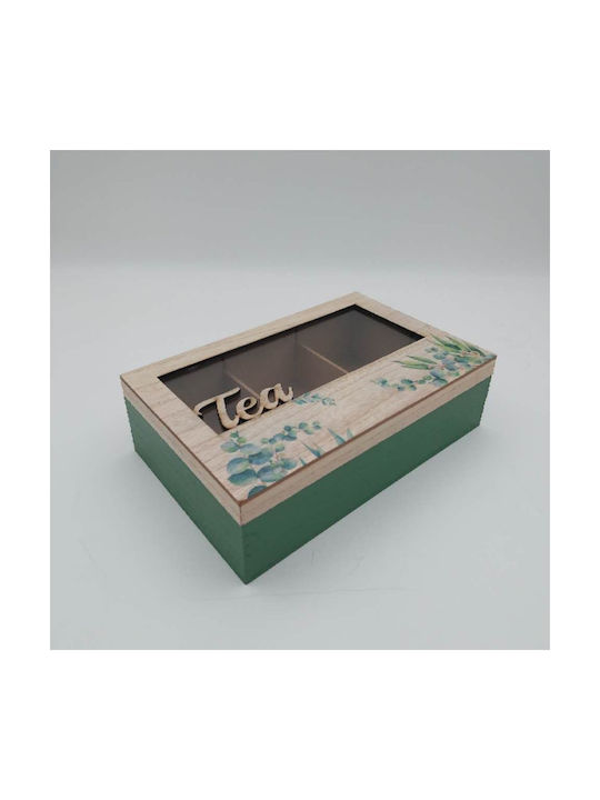 Uncle George Wooden Green Tea Box with Lid 15x7x23cm 1 Piece