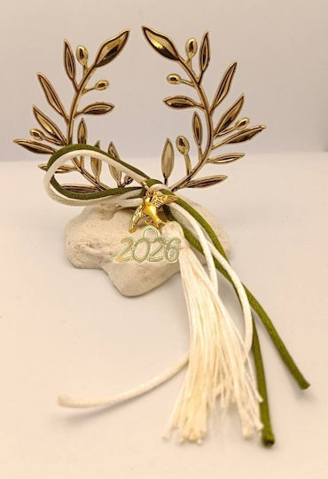 Tatu Moyo Handmade Tabletop Lucky Charm Olive Branch Gold made of Stone 2026 1pcs